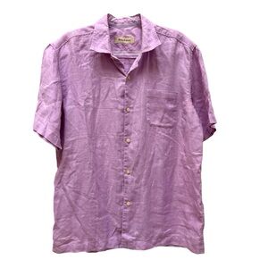 Tommy Bahama 100% Linen Textured Weave Shirt Tropical Coastal Island Vacation